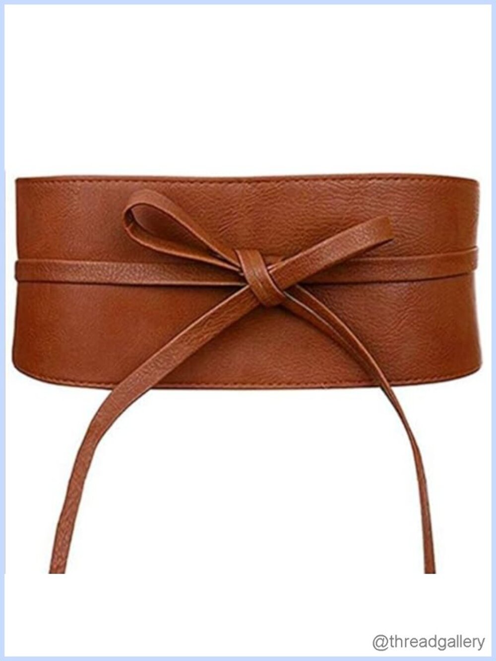 Faux Leather Wrap Around Obi Belt Women Bowknot Cinch Waistband Cummerbund
